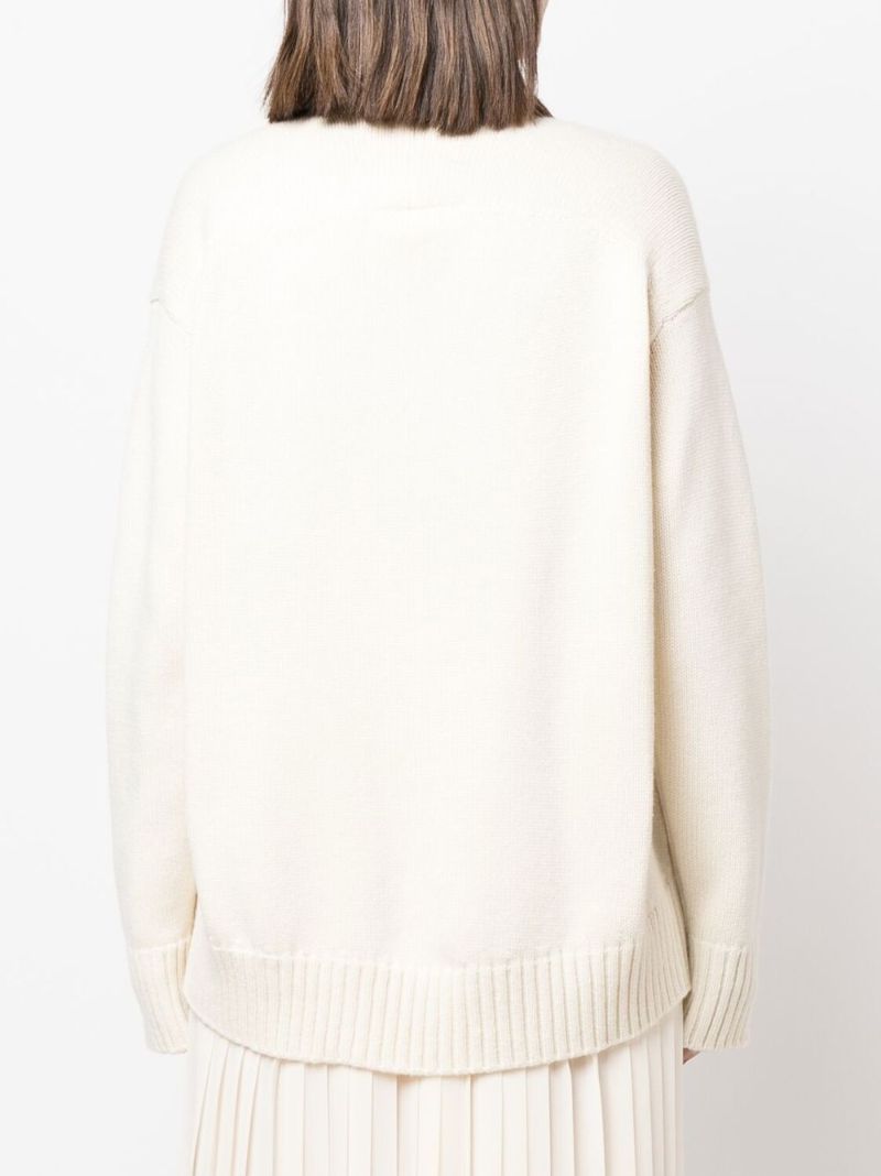 Neutral V-neck Cashmere Cardigan