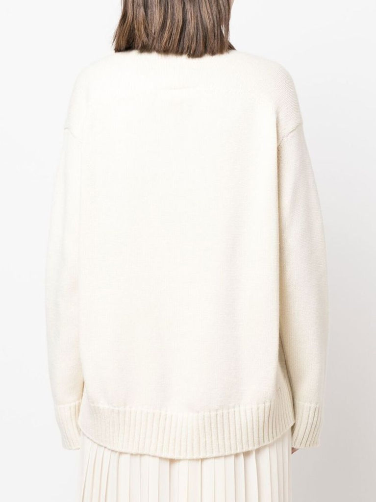 Neutral V-neck Cashmere Cardigan