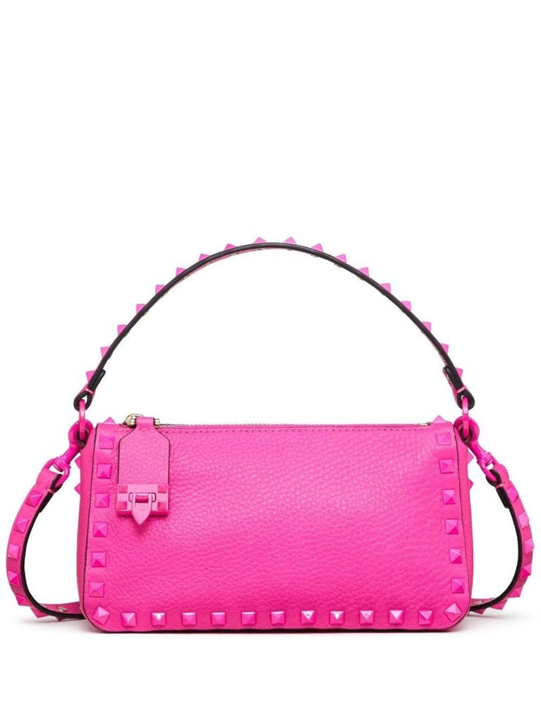 Pink Rockstud Small Leather Shoulder Bag
