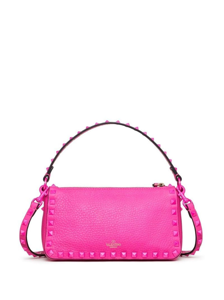Pink Rockstud Small Leather Shoulder Bag