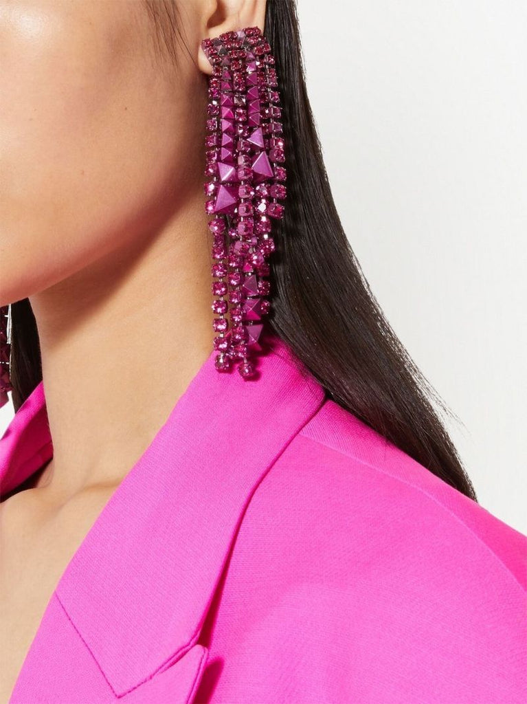 Pink Brightrain Crystal Earrings