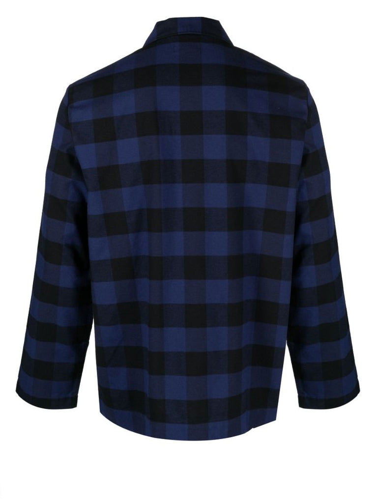 Blue Check Print Organic Cotton Pyjama Shirt
