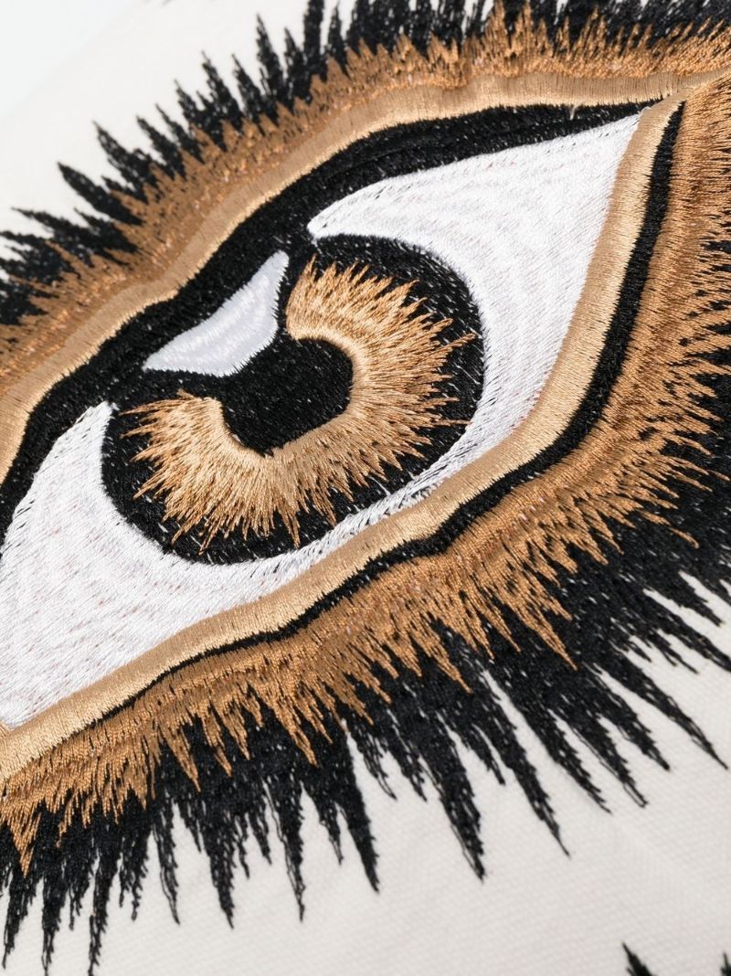 White Embroidered Eye Cushion