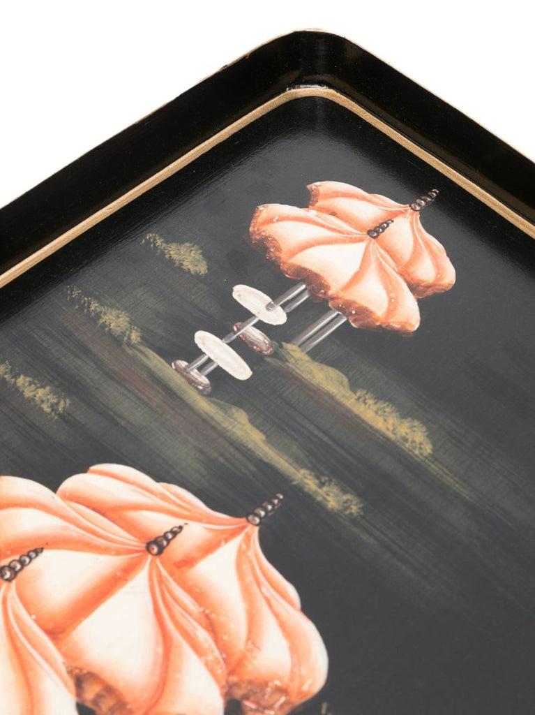 Black Flora Iron Tray