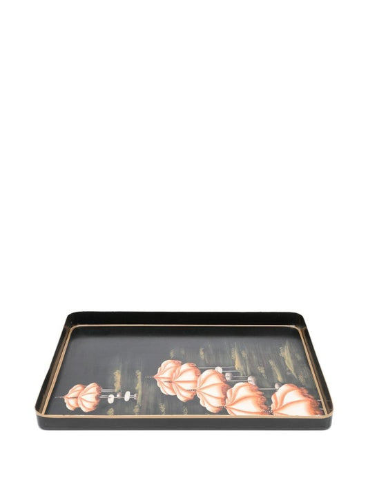 Black Flora Iron Tray
