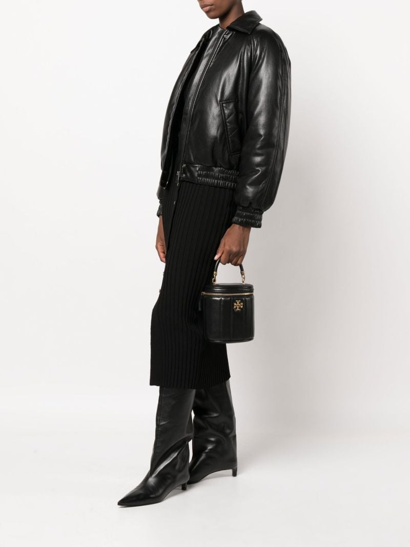 Black Kira Leather Vanity Case