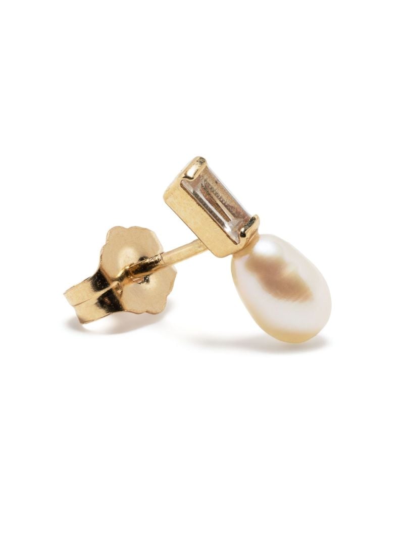 14k Yellow Gold Orb Pearl Stud Earring
