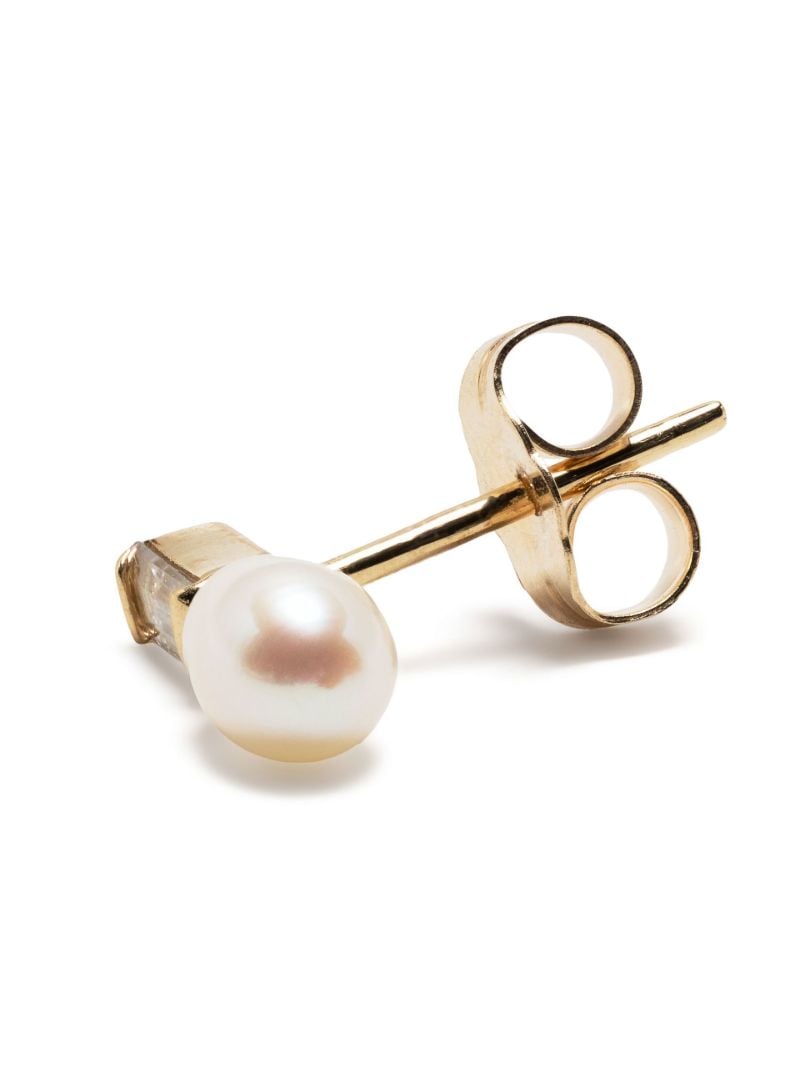14k Yellow Gold Orb Pearl Stud Earring