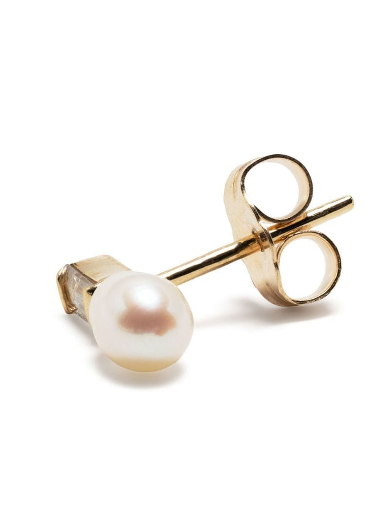 14k Yellow Gold Orb Pearl Stud Earring