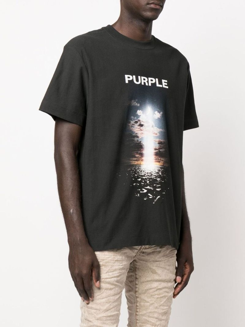 Black P104 Graphic Print Cotton T-shirt