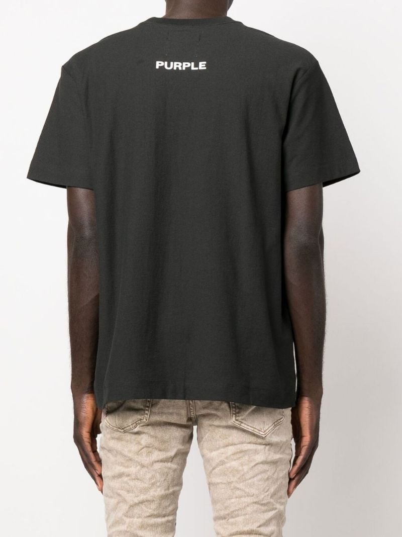 Black P104 Graphic Print Cotton T-shirt