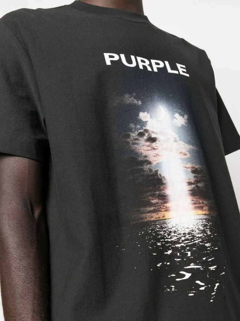 Black P104 Graphic Print Cotton T-shirt