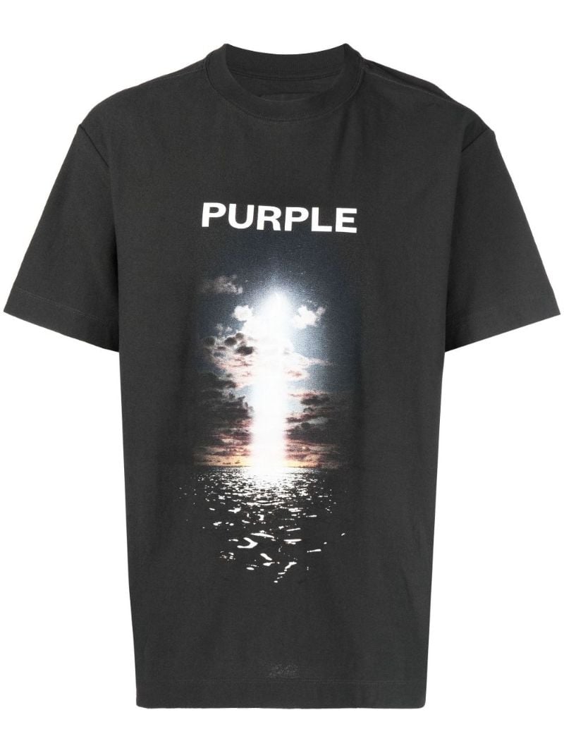 Black P104 Graphic Print Cotton T-shirt