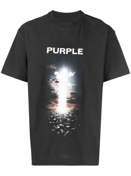 Black P104 Graphic Print Cotton T-shirt