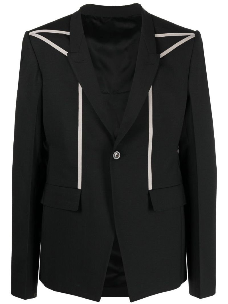 Black Pentagram Wool Blazer