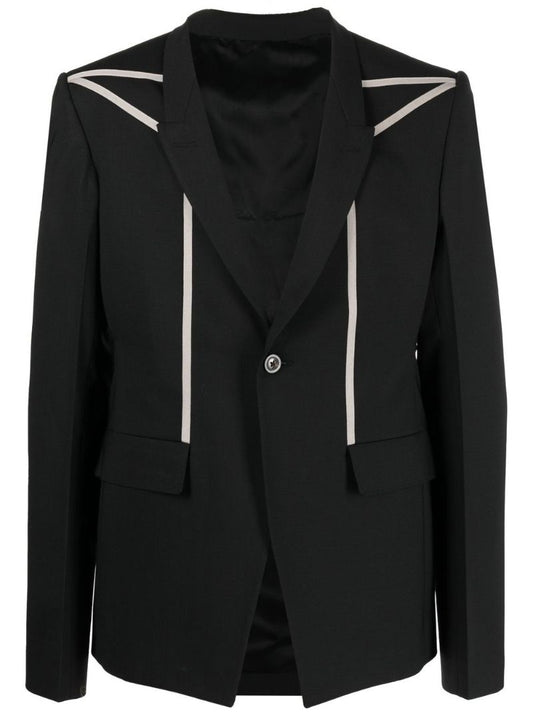 Black Pentagram Wool Blazer