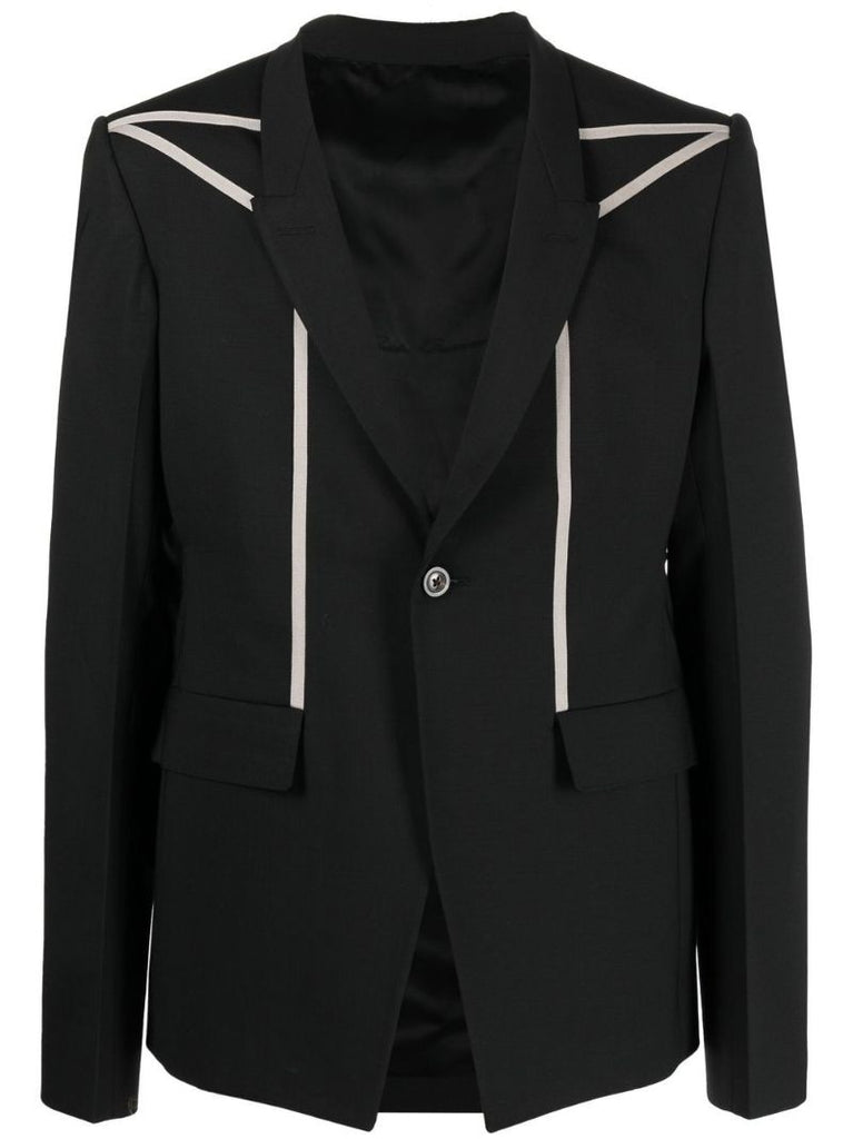 Black Pentagram Wool Blazer