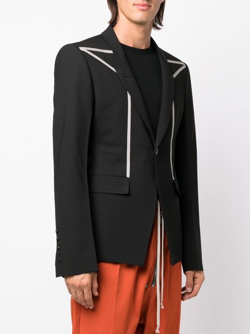 Black Pentagram Wool Blazer