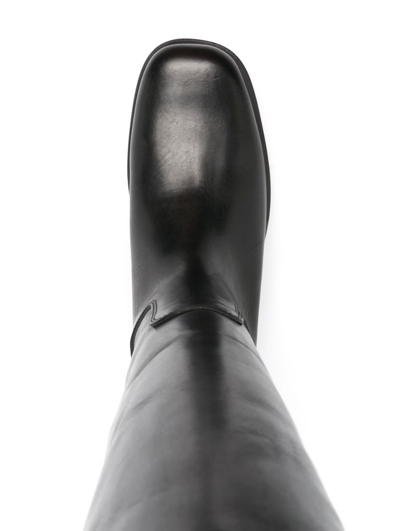Black Knee-high Leather Boots
