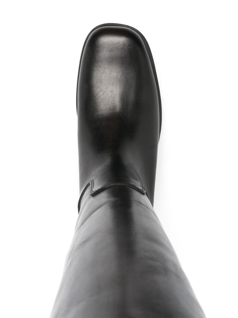Black Knee-high Leather Boots