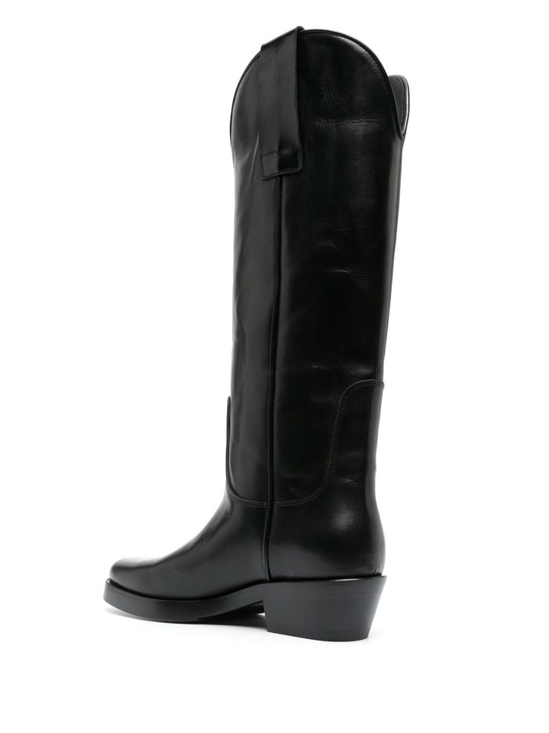 Black Knee-high Leather Boots