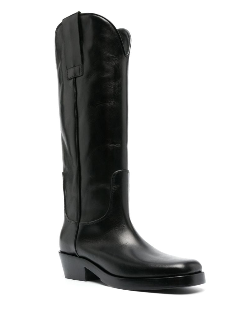 Black Knee-high Leather Boots