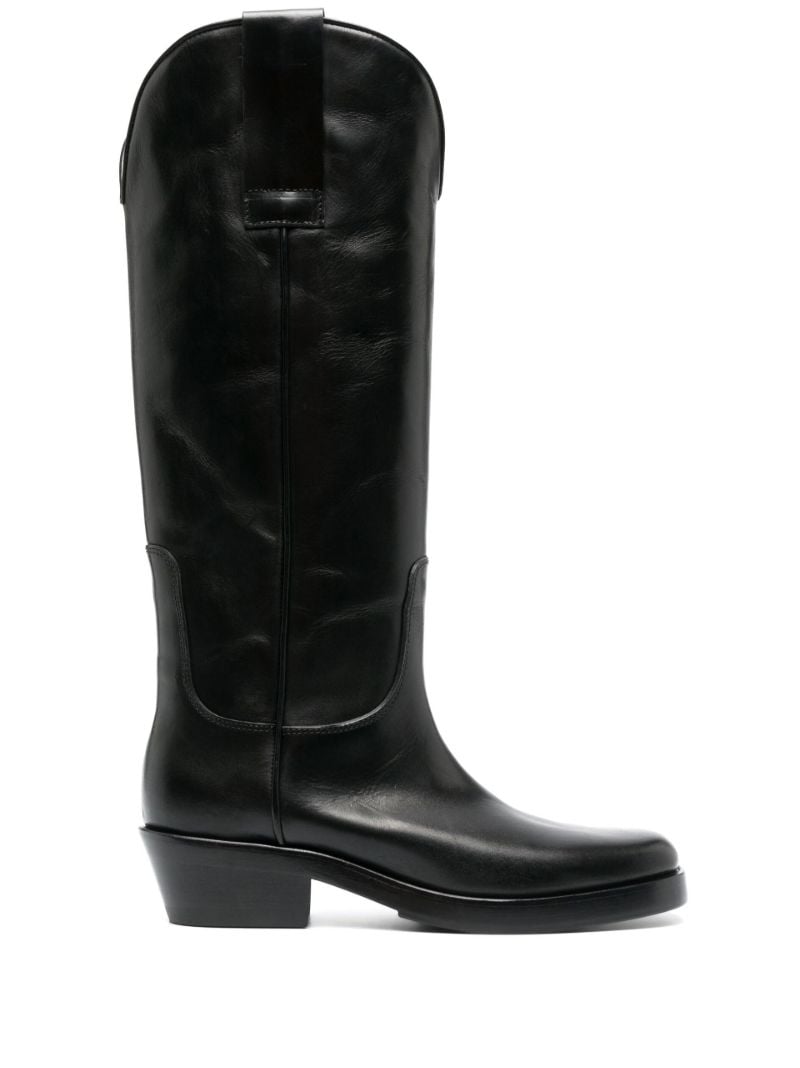 Black Knee-high Leather Boots