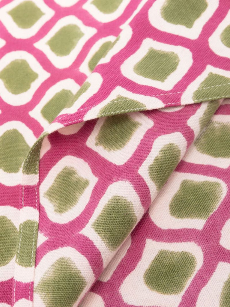 Pink Printed Cotton Tablecloth