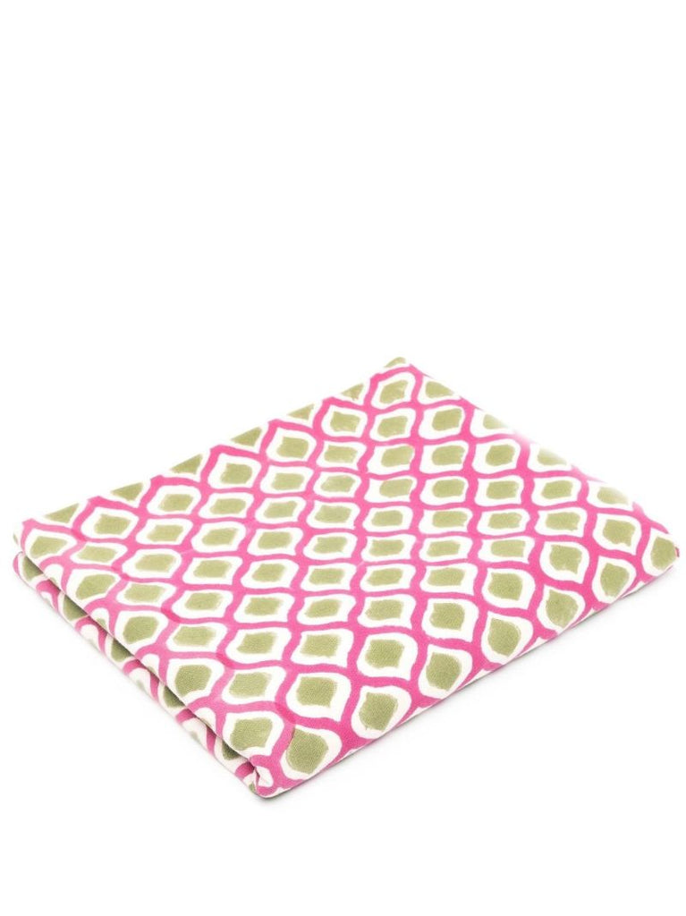 Pink Printed Cotton Tablecloth