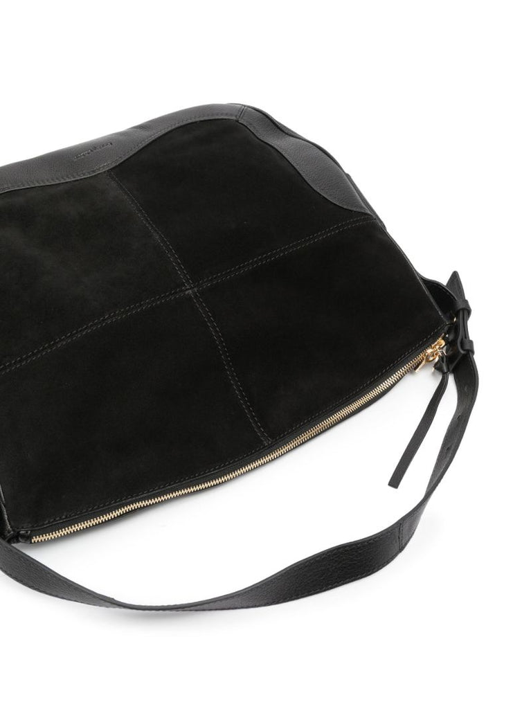 Black Hana Suede Shoulder Bag