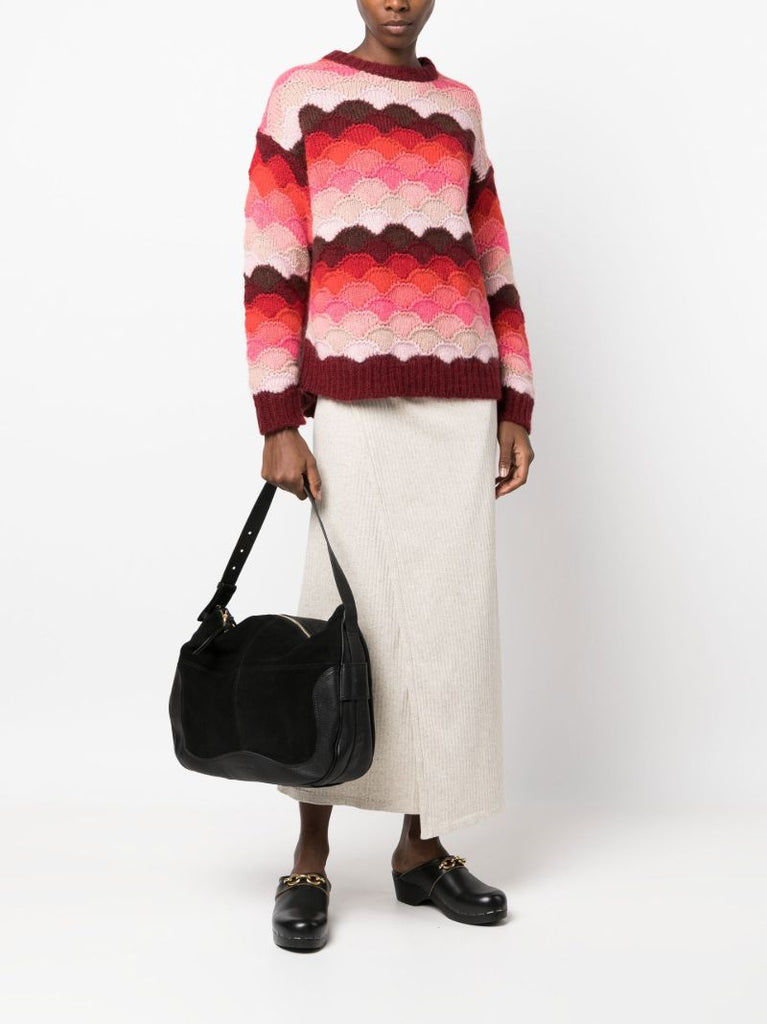 Black Hana Suede Shoulder Bag