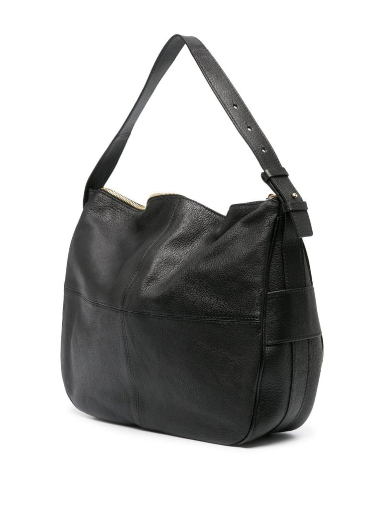 Black Hana Suede Shoulder Bag