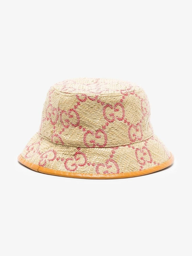 Neutral Gg Supreme Straw Bucket Hat