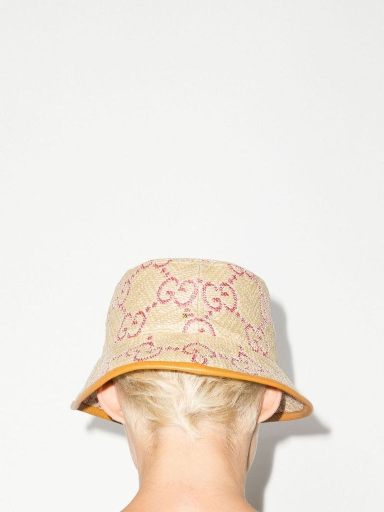 Neutral Gg Supreme Straw Bucket Hat