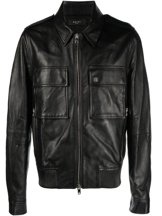 Classic Collar Leather Jacket