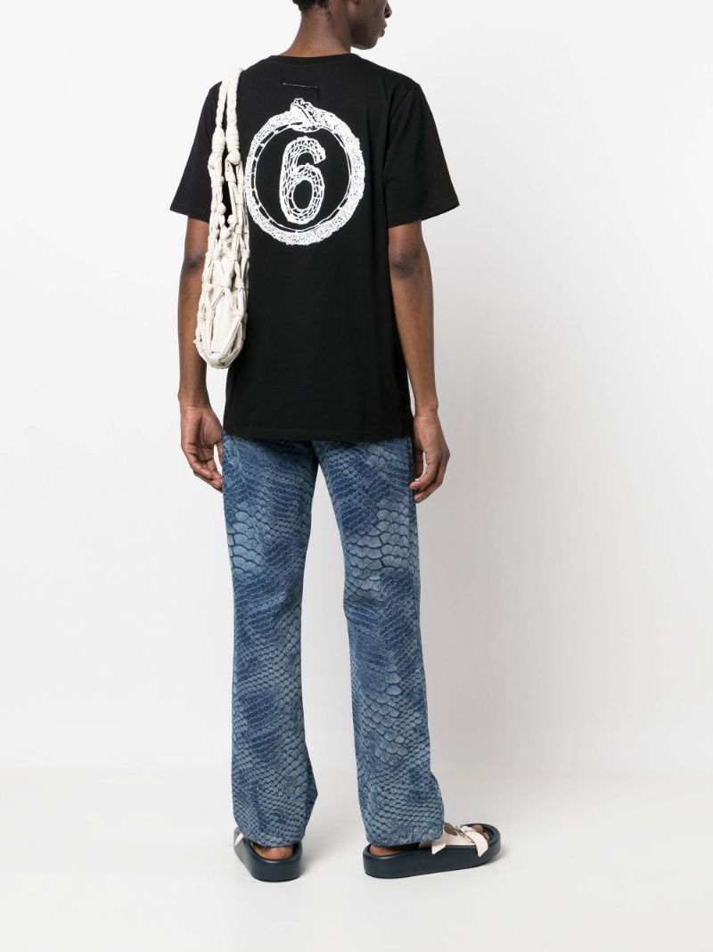 Black Logo Print Cotton T-shirt