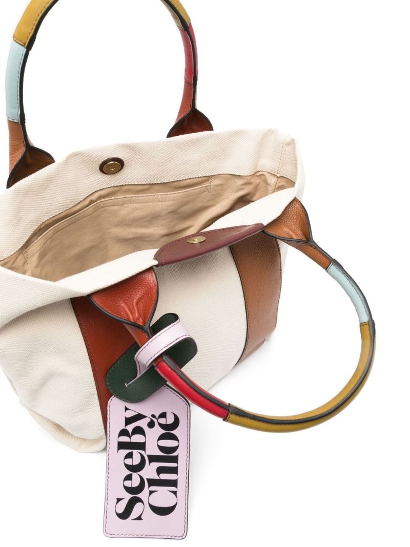 Neutral Laetizia Small Canvas Tote Bag