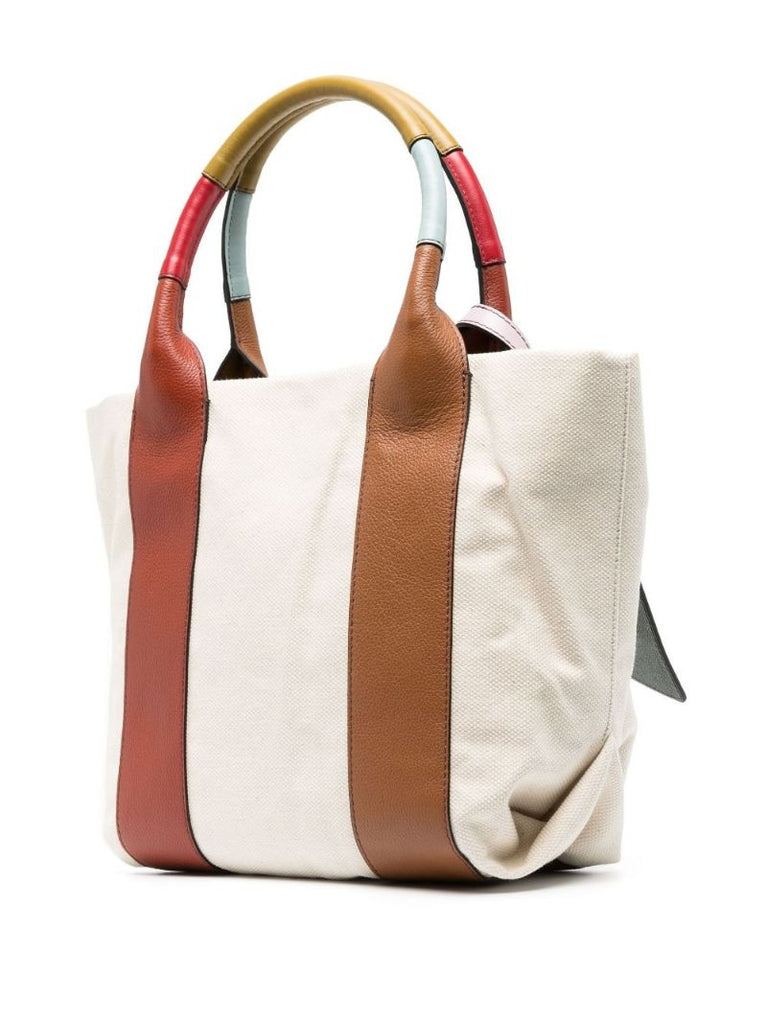 Neutral Laetizia Small Canvas Tote Bag