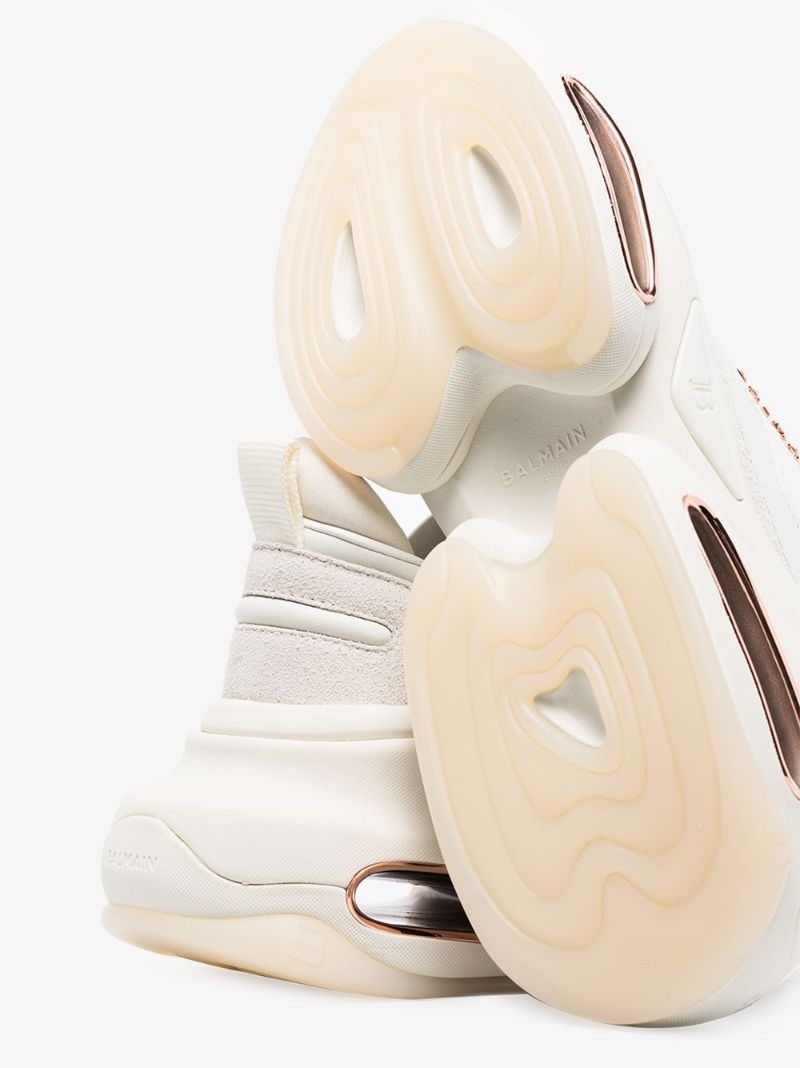 White B-bold Chunky Leather Sneakers