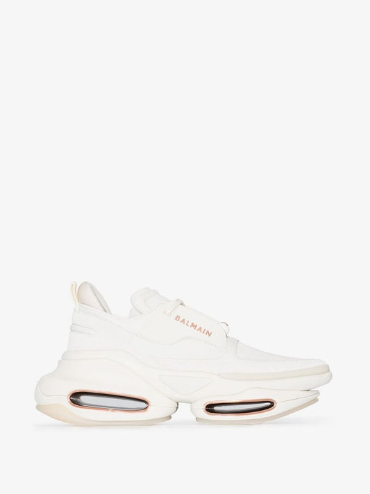 White B-bold Chunky Leather Sneakers
