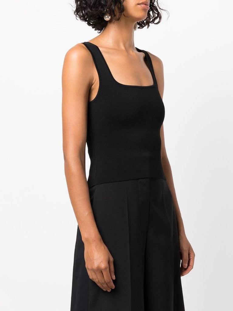 Black Square Neck Vest Top