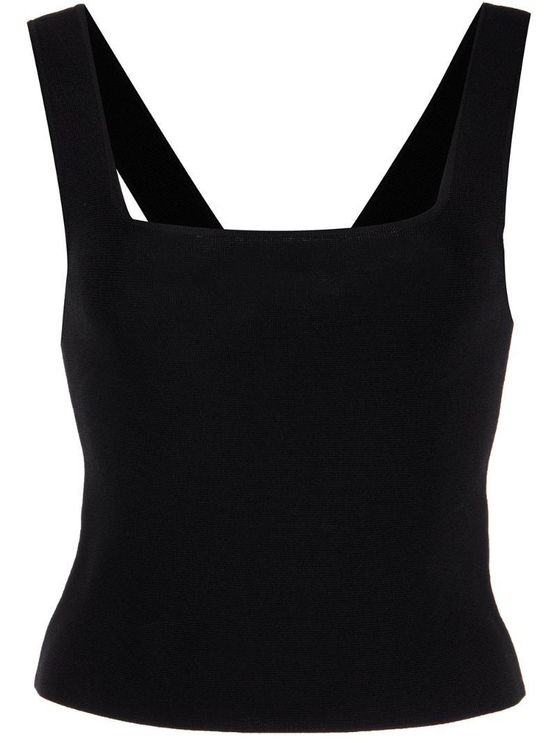 Black Square Neck Vest Top