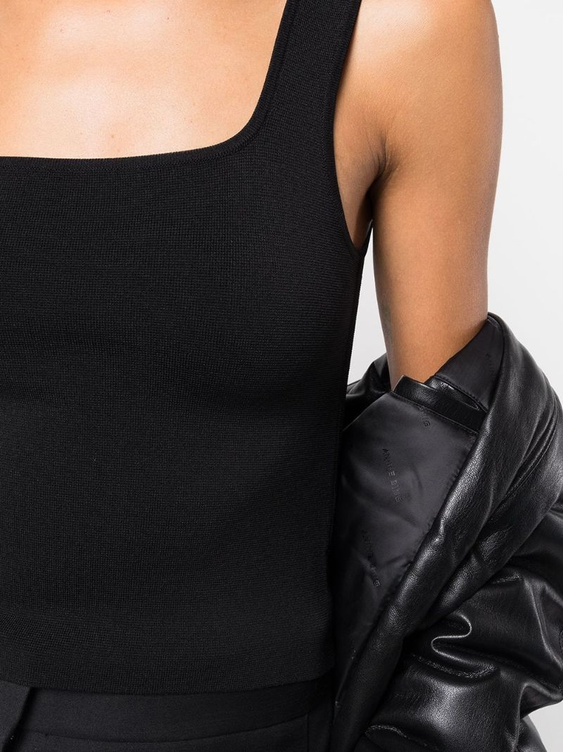 Black Square Neck Vest Top