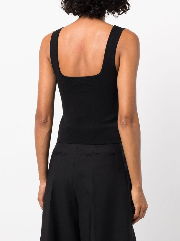 Black Square Neck Vest Top