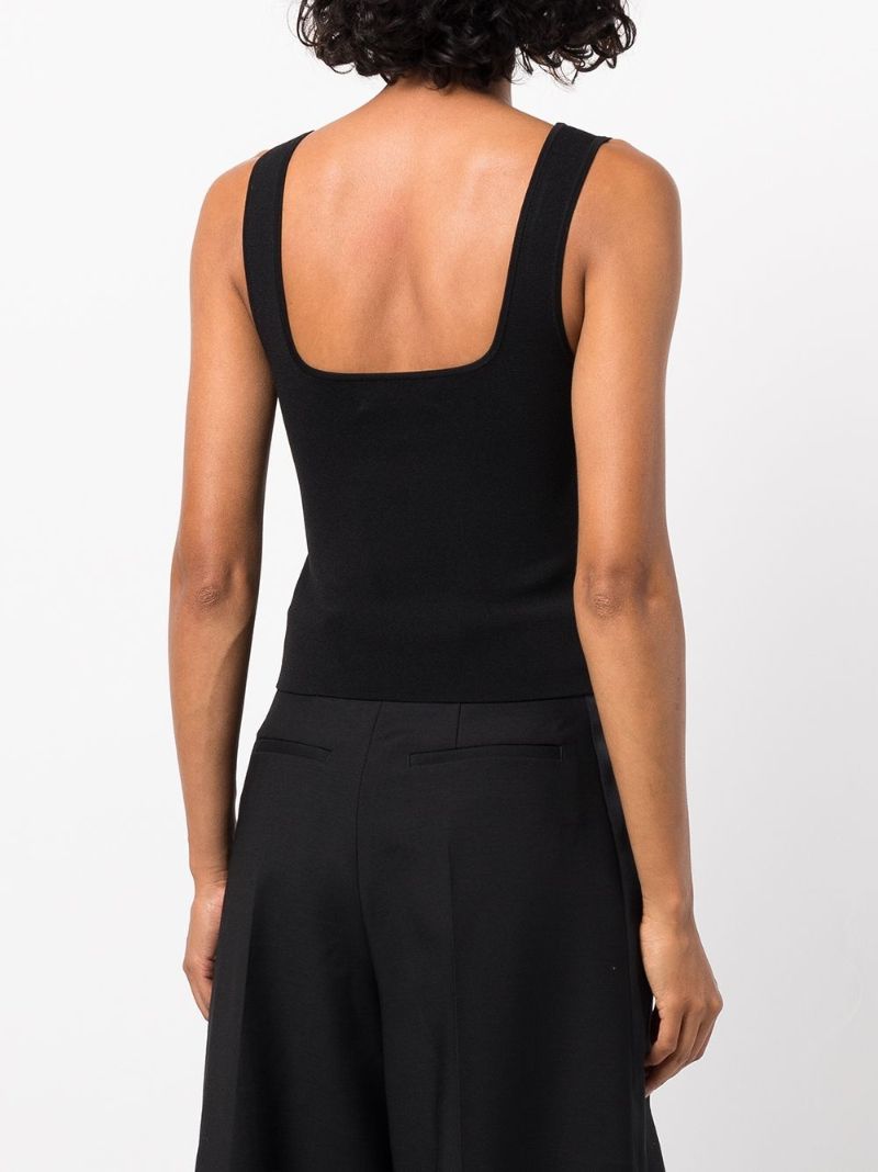 Black Square Neck Vest Top