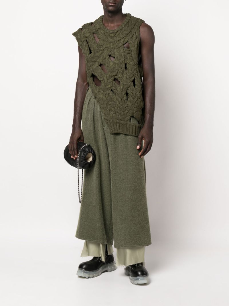 Green Cable Knit Sweater Vest
