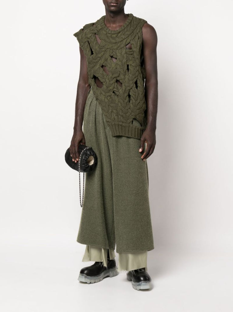 Green Cable Knit Sweater Vest