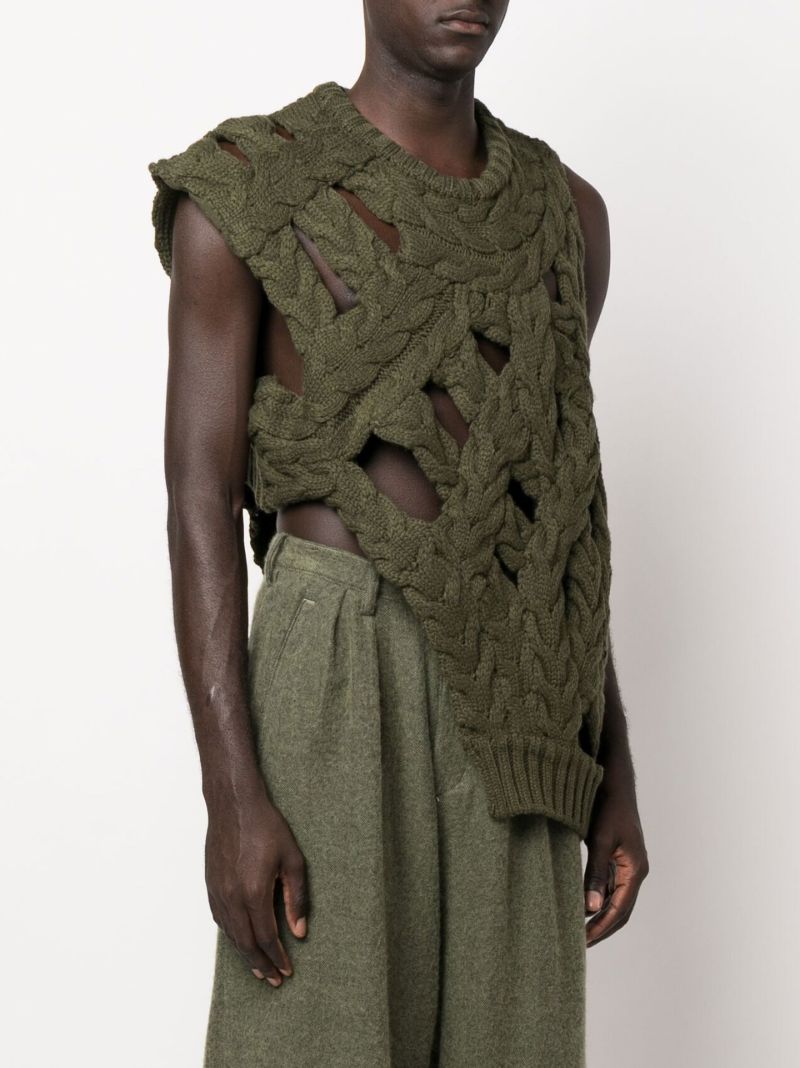 Green Cable Knit Sweater Vest