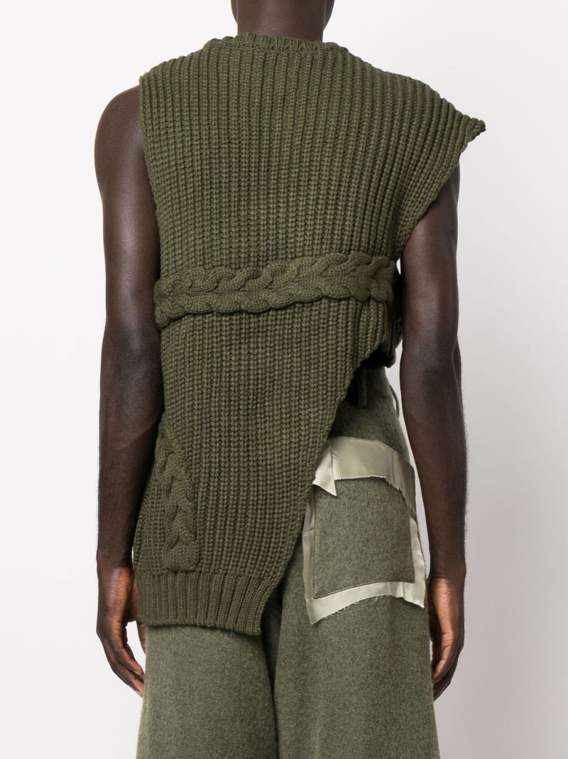 Green Cable Knit Sweater Vest