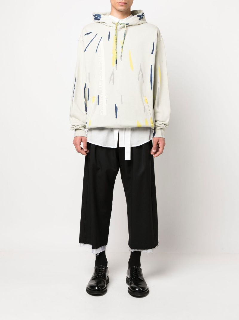 Neutral Tie-dye Print Cotton Hoodie
